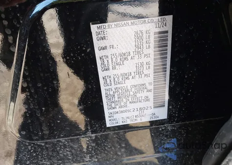 2025 Nissan Pathfinder Sv 4Wd из США, поврежденный, VIN 5N1DR3BD0SC218025